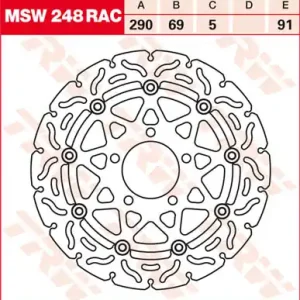 Günstig TRW Lucas Racing Bremsscheibe schwimmend MSW 248 RAC / MSW248RAC