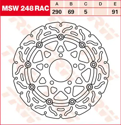 Günstig TRW Lucas Racing Bremsscheibe schwimmend MSW 248 RAC / MSW248RAC