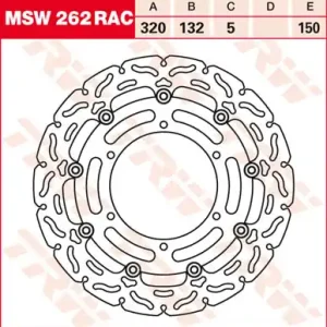 TRW Lucas Racing Bremsscheibe schwimmend MSW 262 RAC / MSW262RAC Geprüft