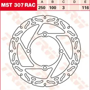 Top-Preis TRW Lucas Racing Bremsscheibe vorn MST 307 RAC mit ABE passend für Kawasaki KLX 250 SE Bj. 93-98