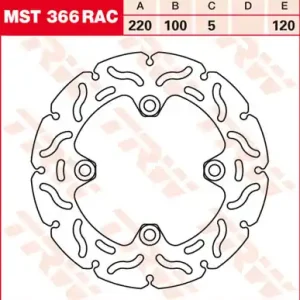 TRW Lucas Racing Bremsscheibe hinten MST 366 RAC passend für Kawasaki ZX-10R 1000 Ninja Bj. 06-07 Schneller Versand
