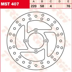 Geprüft TRW Lucas Bremsscheibe hinten MST 407 mit ABE passend für Yamaha YFS 200 Blaster Bj. 06-