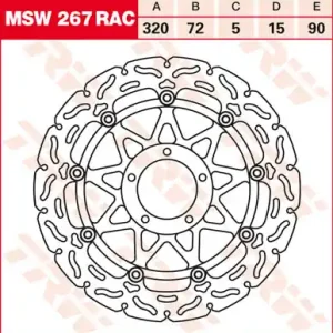 TRW Lucas Racing Bremsscheibe schwimmend vorn passend für Ducati MSW267RAC / MSW267RAC-SP Rabatt