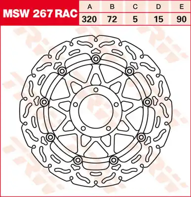 TRW Lucas Racing Bremsscheibe schwimmend vorn passend für Ducati MSW267RAC / MSW267RAC-SP Rabatt