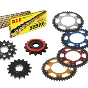 Markenprodukt DID Kettensatz passend für Yamaha MT 09 / Tracer RN29 RN43 (Bj.14-20) DID525VX3 Kette