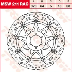 Nur Heute TRW Lucas Racing Bremsscheibe schwimmend MSW 211 RAC / MSW211RAC