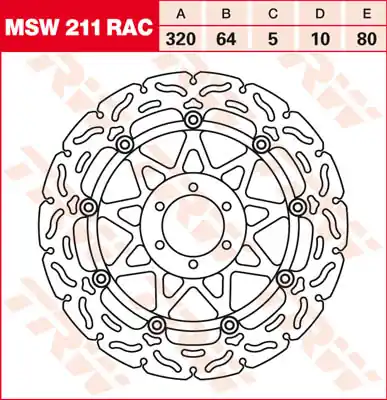 Nur Heute TRW Lucas Racing Bremsscheibe schwimmend MSW 211 RAC / MSW211RAC