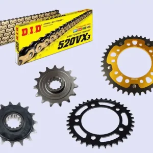 DID Kettensatz passend für Honda CB 500 F / R / X ABS PC45 PC46 (13-) DID 520 Kette divers Stahl Ste Echt