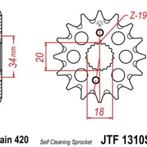 Rabatt Kettenritzel 14 15 Zähne - (420) mit Schlammnuten passend für Honda CRF150 L R RB
