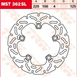 Bestseller TRW Lucas SuperLeicht Bremsscheibe hinten MST 362 SL passend für Yamaha YZF 600 R6 Bj. 03-04