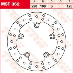 TRW Lucas Bremsscheibe hinten MST 362 mit ABE passend für Yamaha YZF 1000 R1 Bj. 09-11 Sofort Bestellen