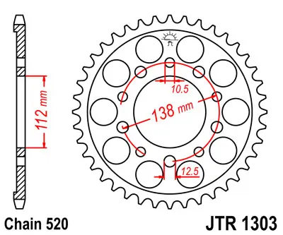 Kettenrad Stahl 38 39 41 42 43 44 45 47 Zähne (520) Super-Preis
