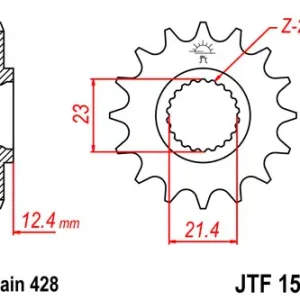 Kettenritzel 15 Zähne passend auf Yamaha XG 250 Trigger XT250 YBR 250 (428) Solange Der Vorrat Reicht