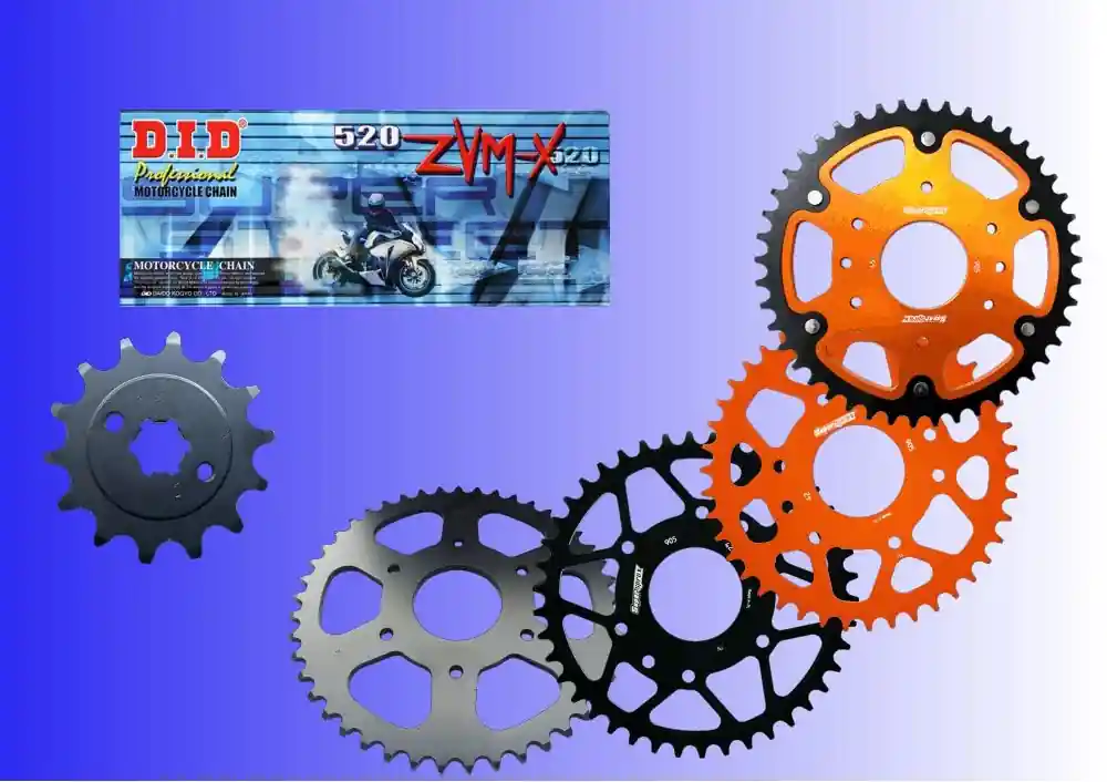 DID Kettensatz passend für KTM Duke 390 ABS Bj 13 bis 23 mit DID520ZVMX Kette Top-Angebot