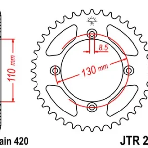 Letzte Chance Kettenrad Stahl 46 bis 56 Zähne (420) passend für Honda CR80 CR85 CRF150