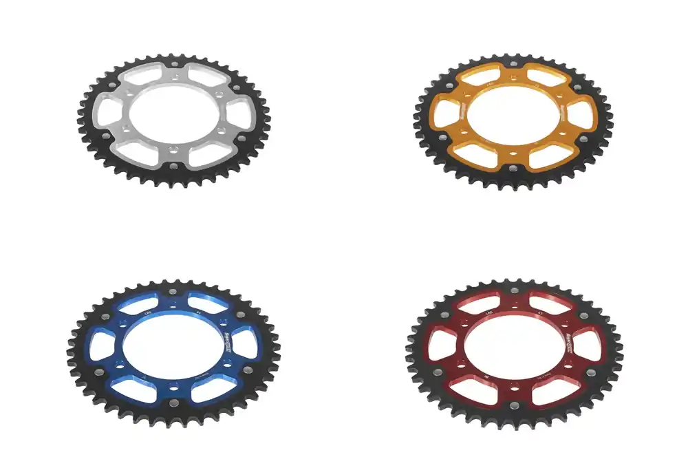 Markenprodukt Kettenrad Stealth 42 bis 48 Zähne - (525) gold rot blau silber schwarz RST-480 passend für Yamaha Su