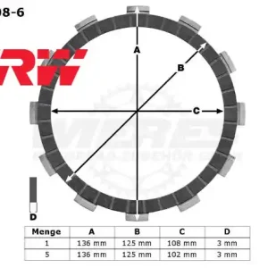 Super-Preis TRW Lucas Kupplungslamellenset (6 st.) MCC108-6 / MCC 108-6