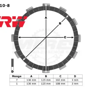 Sofort Bestellen TRW Lucas Kupplungslamellenset (8 st.) passend für Suzuki MCC110-8 / MCC 110-8