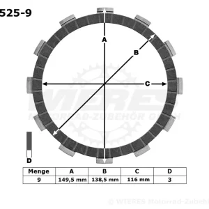 Must-Have TRW Lucas Kupplungslamellenset (9 st.) MCC525-9 / MCC 525-9