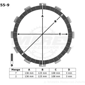 Preisknaller TRW Lucas Kupplungslamellenset (9 st.) MCC455-9 / MCC 455-9