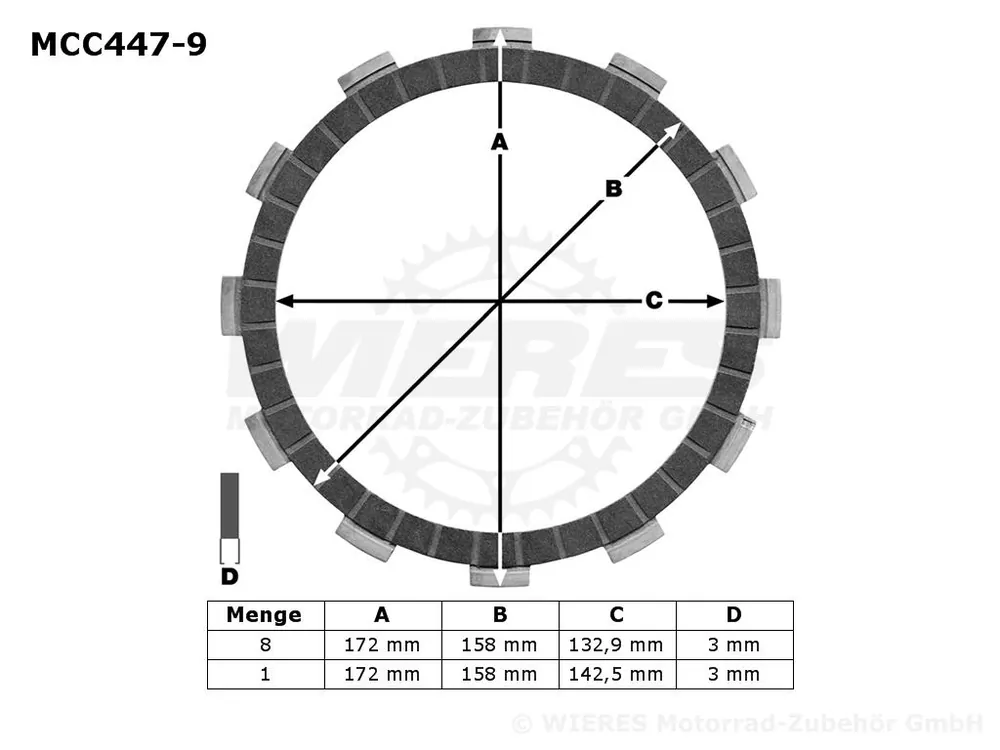 TRW Lucas Kupplungslamellenset (9 st.) MCC447-9 / MCC 447-9 Kracherpreis