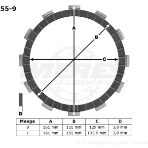 Angebot TRW Lucas Kupplungslamellenset (9 st.) MCC355-9 / MCC 355-9