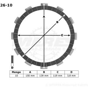 TRW Lucas Kupplungslamellenset (10 st.) passend für Honda MCC126-10 / MCC 126-10 Angebot