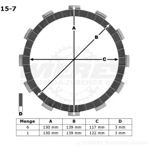 TRW Lucas Kupplungslamellenset (7 st.) MCC115-7 / MCC 115-7 Sonderangebot