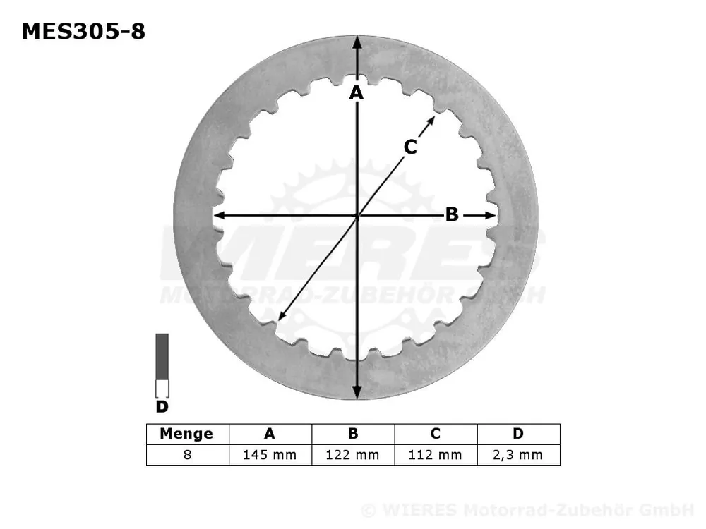 TRW Lucas Kupplungszwischenscheiben Kit (8st.) passend für Kawasaki MES305-8 / MES 305-8 Saisonangebot