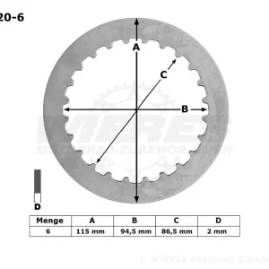 TRW Lucas Kupplungszwischenscheiben Kit (6st.) passend für Yamaha MES320-6 / MES 320-6 Top-Preis