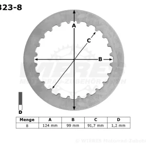 Markenprodukt TRW Lucas Kupplungszwischenscheiben Kit (8st.) passend für Yamaha MES323-8 / MES 323-8