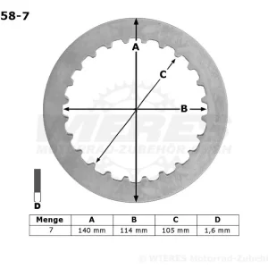 Schneller Versand TRW Lucas Kupplungszwischenscheiben Kit (7st.) passend für Suzuki MES358-7 / MES 358-7