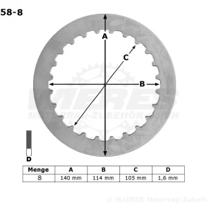 TRW Lucas Kupplungszwischenscheiben Kit (8st.) MES358-8 / MES 358-8 Kostenloser Rückversand