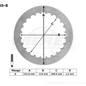 TRW Lucas Kupplungszwischenscheiben Kit (8st.) passend für Yamaha MES365-8 / MES 365-8 Sofort Bestellen