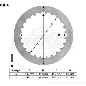 TRW Lucas Kupplungszwischenscheiben Kit (6st.) passend für Yamaha MES404-6 / MES 404-6 Günstig