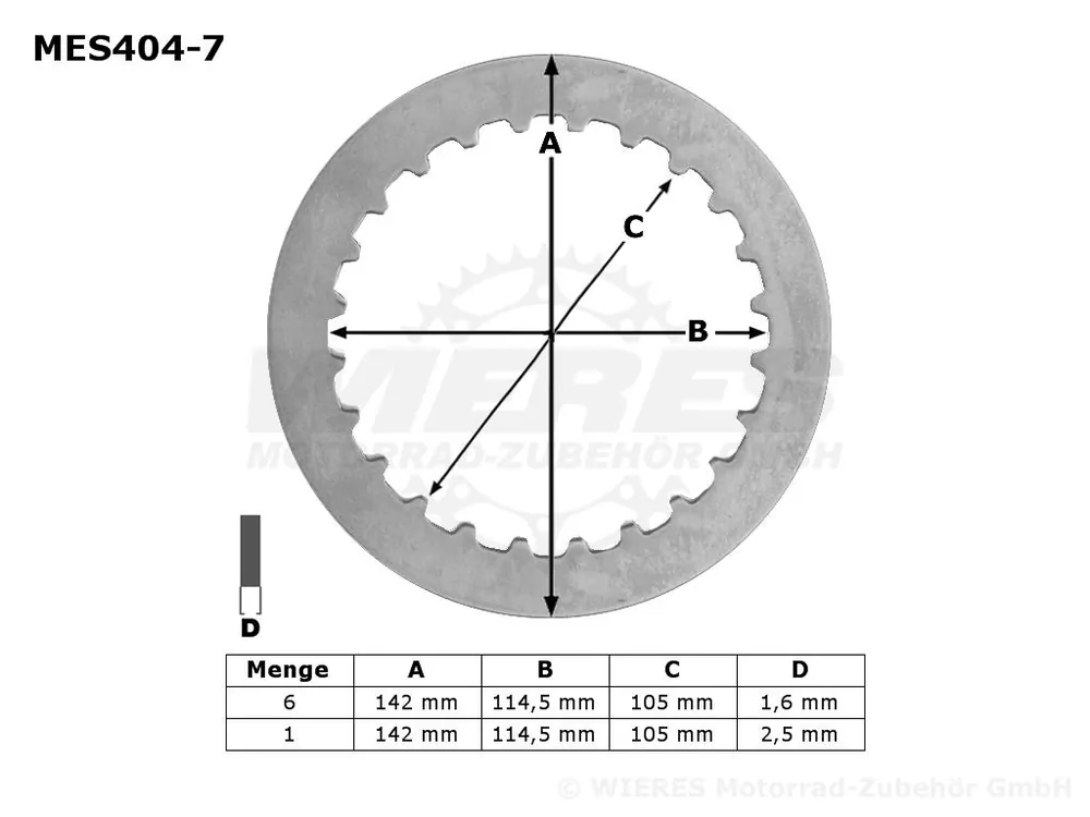 TRW Lucas Kupplungszwischenscheiben Kit (7st.) passend für Yamaha MES404-7 / MES 404-7 Billig