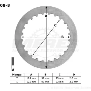 Versand Am Gleichen Tag TRW Lucas Kupplungszwischenscheiben Kit (8st.) passend für Suzuki MES408-8 / MES 408-8
