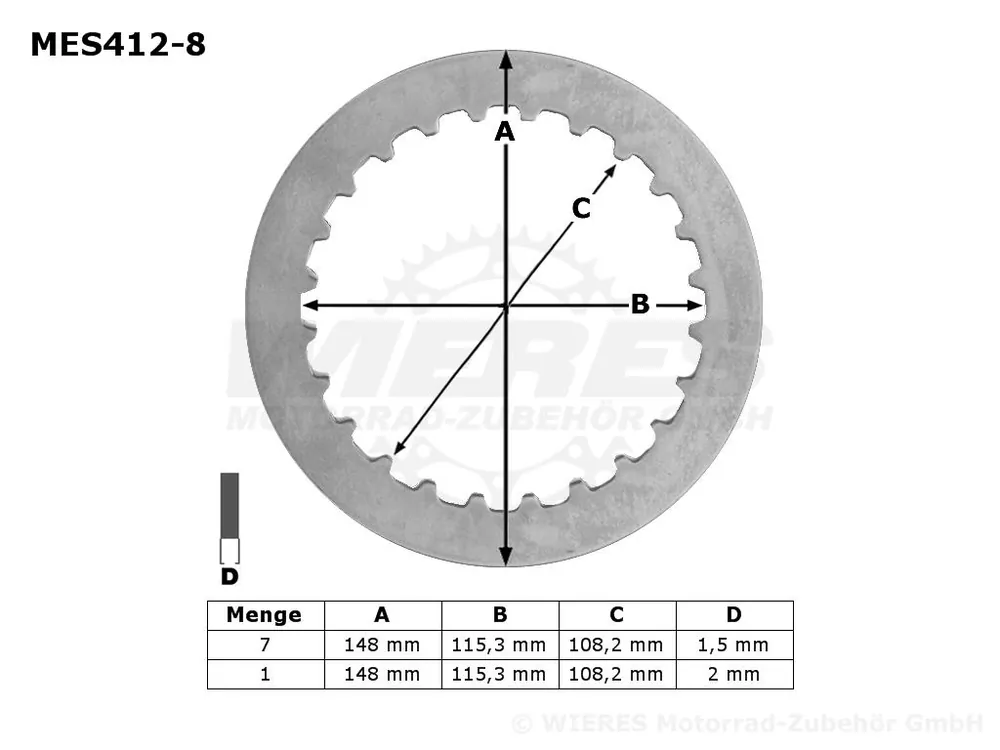 Gratis Versand TRW Lucas Kupplungszwischenscheiben Kit (8st.) passend für Suzuki MES412-8 / MES 412-8