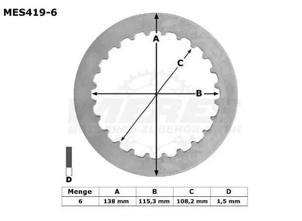 TRW Lucas Kupplungszwischenscheiben Kit (6st.) passend für KTM MES419-6 / MES 419-6 Neu Im Sortiment