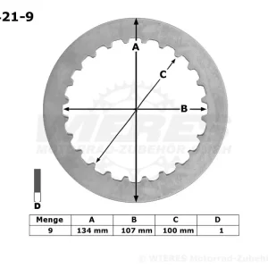 TRW Lucas Kupplungszwischenscheiben Kit (9st.) MES421-9 / MES 421-9 Schneller Versand