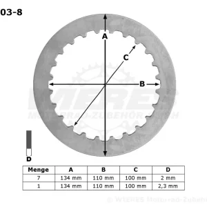 TRW Lucas Kupplungszwischenscheiben Kit (8st.) passend für Yamaha MES403-8 / MES 403-8 Meistverkauft