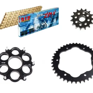 Abverkauf DID Kettensatz Alu/Stahl passend für Ducati 821 Hyperstrada ABS (Bj.13-) DID525ZVM-X2 Kette