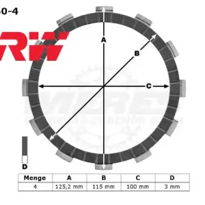 TRW Lucas Kupplungslamellenset (4 st.) MCC550-4 / MCC 550-4 Günstig