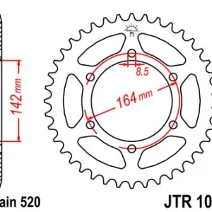 Kracherpreis Kettenrad CNC 46 Zähne - 520 passend für Hyosung GD 250 Naked GT 250 GT250 R Comet