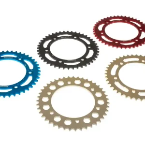 Markenware Rennkettenrad Alu (T7075) 40 bis 48 Zähne - (520) blau rot schwarz silber passend für Honda CBR / V
