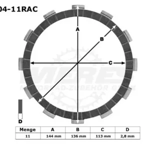 TRW Lucas Racing Kupplungslamellen passend für Ducati Monster Panigale Diavel Multistrada MCC704-11R Top-Preis