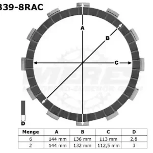 TRW Lucas Racing Kupplungslamellen Kawasaki ZX6R Ninja Suzuki MCC339-8RAC Garantierte Lieferung