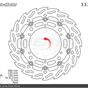 Echt Moto-Master Bremsscheibe vorn links 112032 passend für Yamaha 600 Diversion Serie Flame schwimmend