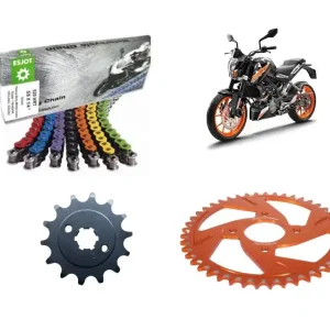 Esjot Kettensatz Alu passend für KTM Duke 200 (Bj.12-14) 520 HRT Kette farbig Neu