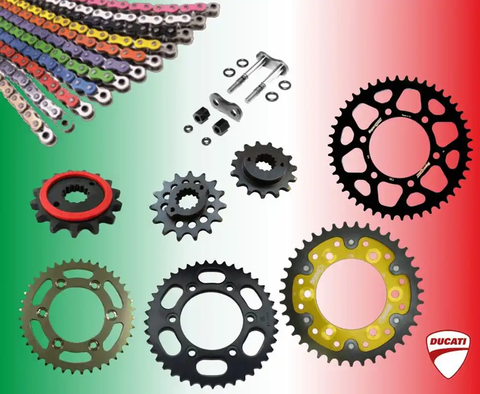 Enuma Kettensatz passend für Ducati 750 SS (Bj.91-98) 520 MVXZ-2 Kette farbig Stahl Alu Stealth Sile Bestseller